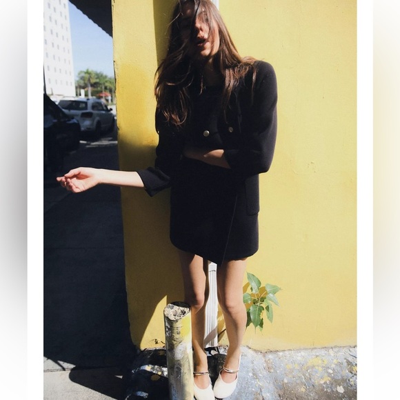 Zara Double Breasted Knit Coat - Picture 3 of 8